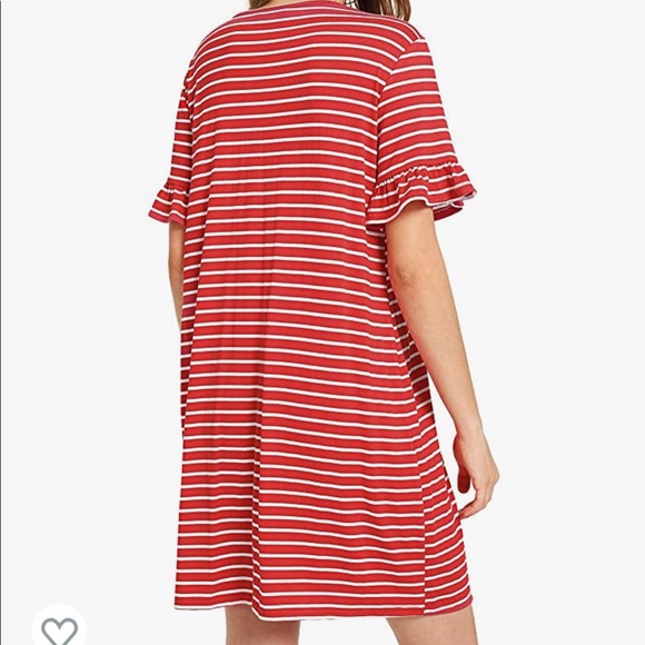 Red and white striped tshirt dress - Picture 2 of 3